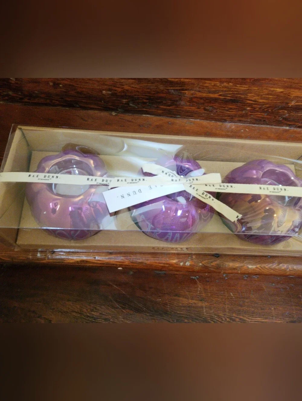 Rae Dunn Purple Ceramic Orb Trio - Glossy Purple Decorative Set